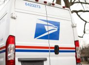 united states postal service mail box and truck for mail delivery
