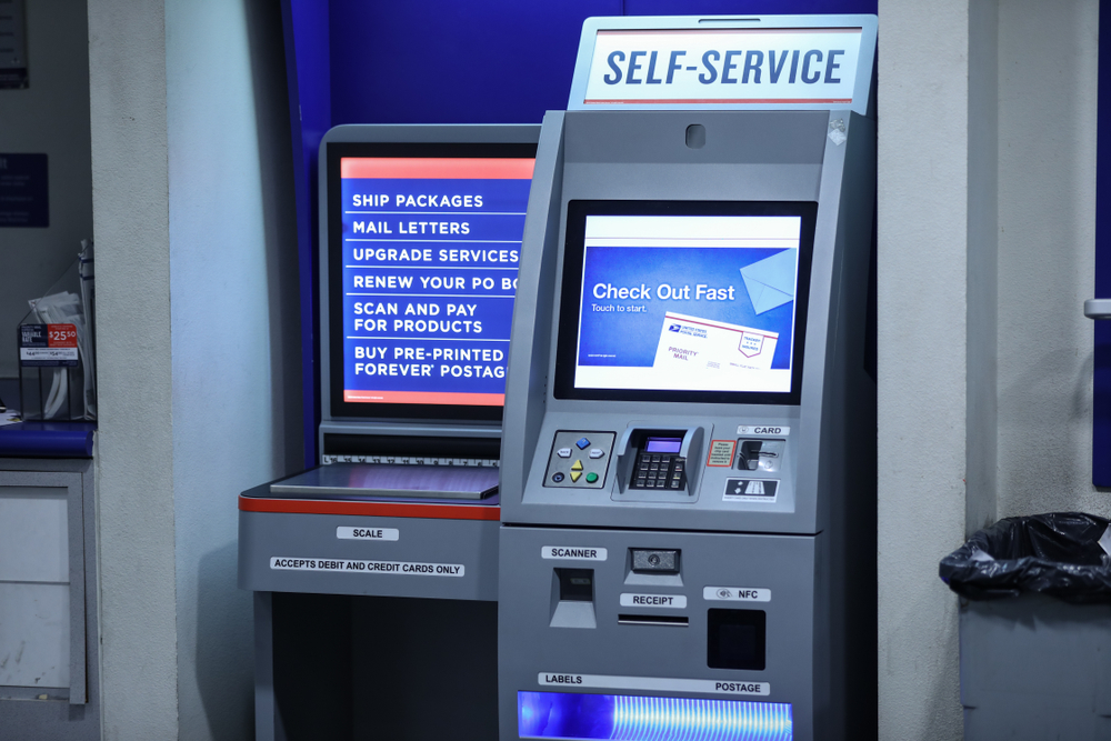 A USPS self service kiosk