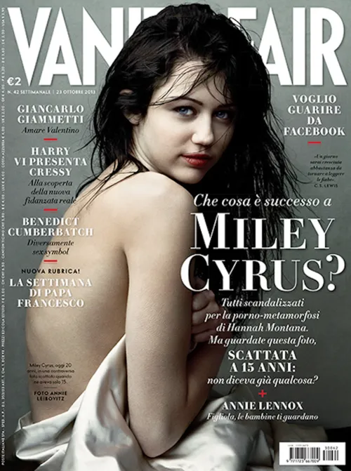Miley Cyrus on the cover of "Vanity Fair" in 2008