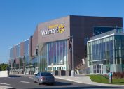 Montreal,Quebec, Сanada - September 19, 2014: walmart store front.Walmart is an American public multinationnal corporation stores and warehouse stores.