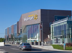 Montreal,Quebec, Сanada - September 19, 2014: walmart store front.Walmart is an American public multinationnal corporation stores and warehouse stores.