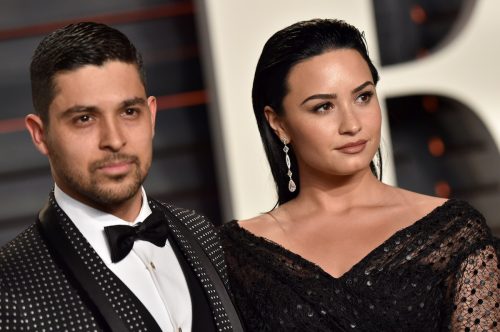 Wilmer Valderrama and Demi Lovato at the 2016 Vanity Fair Oscar Party