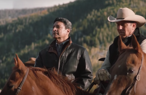 Gil Birmingham and Kevin Costner on "Yellowstone"