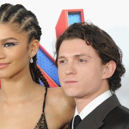 Zendaya and Tom Holland at the premiere of "Spider-Man: No Way Home" in 2021