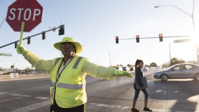 Crossing Guard at Intersection