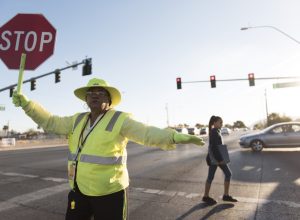 Crossing Guard at Intersection