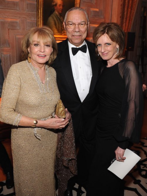 Barbara Walters, Colin Powell, and guest at a reception following the 2012 White House Correspondents' Association Dinner