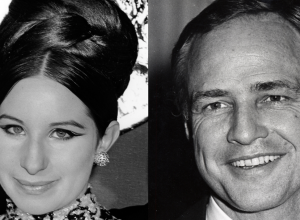 Barbra Streisand in 1967; Marlon Brando in 1967