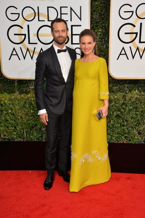 Benjamin Millepied and Natalie Portman at the 2017 Golden Globe Awards