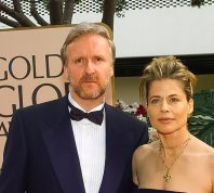 James Cameron and Linda Hamilton at the 1998 Golden Globe Awards