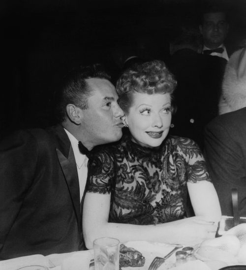 Desi Arnaz and Lucille Ball at the 1955 Emmys