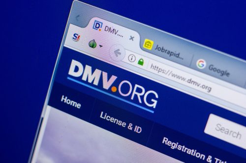 the display of a DMV website