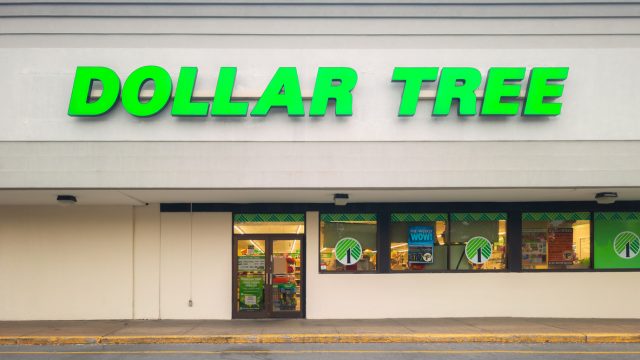 The exterior of a Dollar Tree store