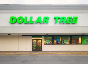 The exterior of a Dollar Tree store