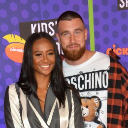 Kayla Nicole and Travis Kelce at the 2018 Nickelodeon Kids' Choice Sports Awards