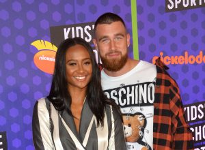 Kayla Nicole and Travis Kelce at the 2018 Nickelodeon Kids' Choice Sports Awards