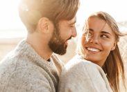 man and woman embracing as he shares love messages for her