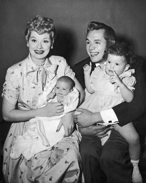 Lucille Ball, Desi Arnaz, Lucie Arnaz, and Desi Arnaz Jr. in 1953