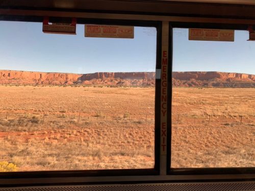 mesas from a train window