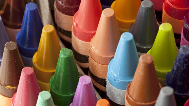 different colored crayons representing obscure colors