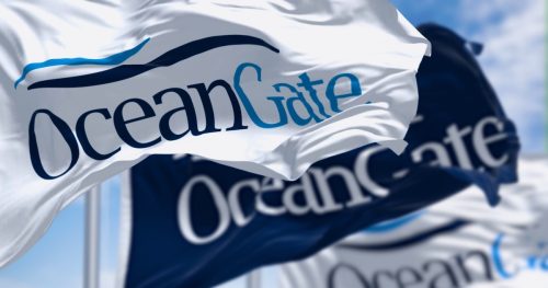 OceanGate flags photographed on June 20, 2023