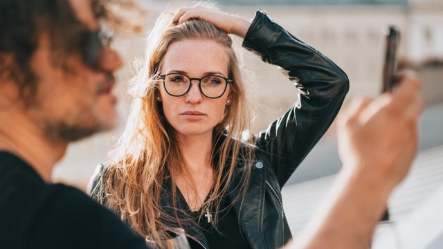 confused woman looking at partner