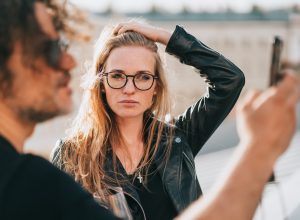 confused woman looking at partner