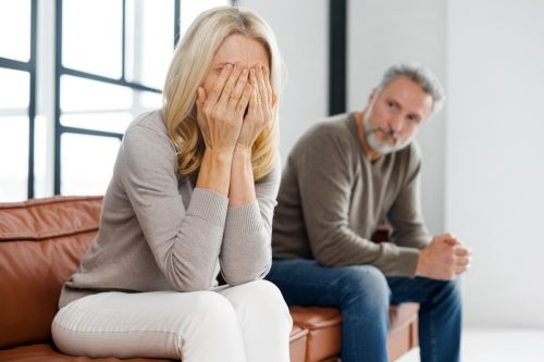 woman upset over argument with husband