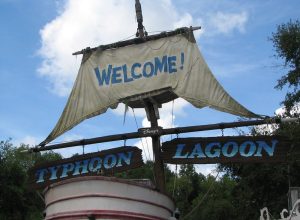 welcome sign for disney world's typhoon lagoon