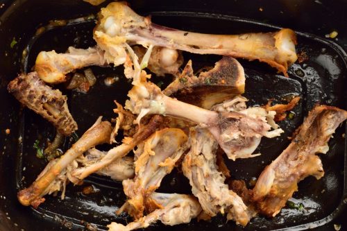 Plate of Chicken Bones