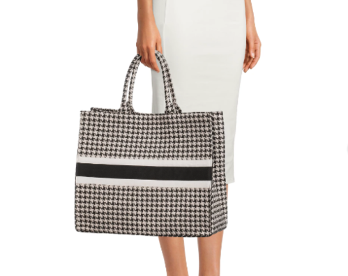 woven houndstooth tote from walmart