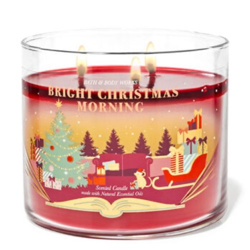 bath and body works bright christmas morning candle