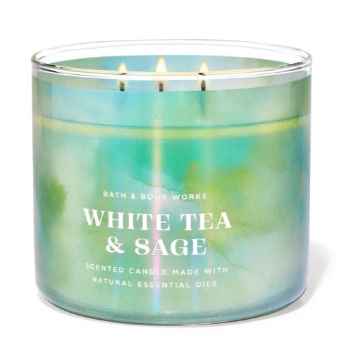 bath and body works white tea and sage candle
