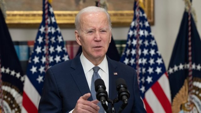 Joe Biden speaking in Washington, DC in March 2023