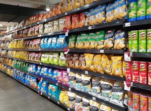 chip aisle in a grocery store