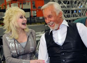 Dolly Parton and Kenny Rogers backstage at Kenny Rogers: The First 50 Years in 2010