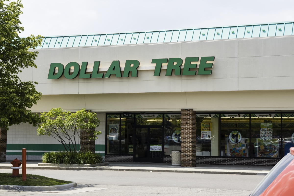 Rochester Hills, Michigan, USA - August 3, 2014: The Dollar Tree location on Rochester Road in Rochester Hills, Michigan. Dollar Tree is a chain of discount stores that sells everything for $1 or less. There are currently over 4000 locations.