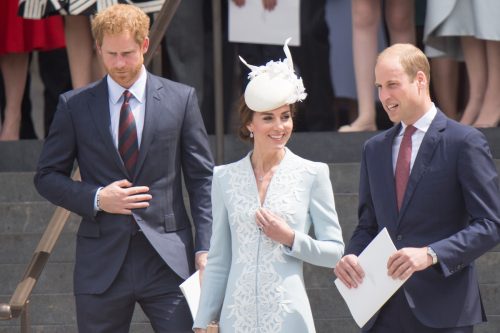 Prince Harry, Kate Middleton, and Prince William in London in 2016
