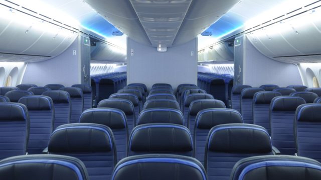 rows of airplane seats