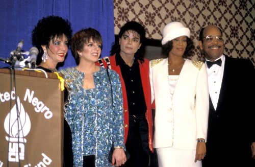 Elizabeth Taylor, Liza Minnelli, Michael Jackson, Whitney Houston and guest at the 44th Annual United Negro College Fund Awards in 1988