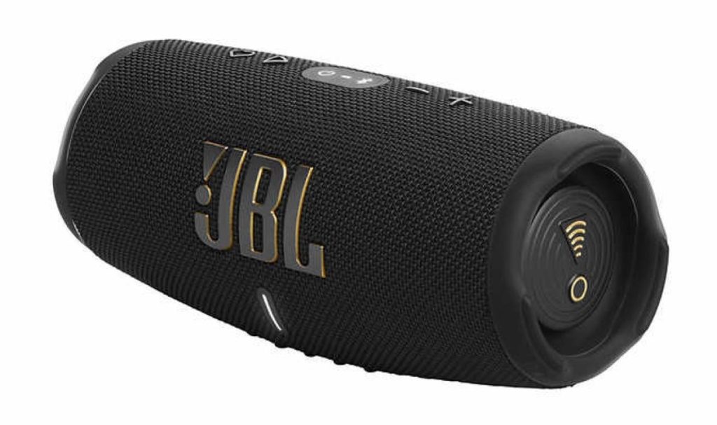 A JBL Charge portable speaker