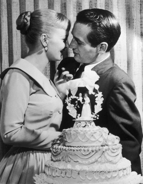 Joanne Woodward and Paul Newman at their wedding in Las Vegas in 1958
