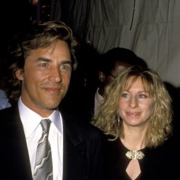 Don Johnson and Barbra Streisand at the premiere of "Sweet Hearts Dance" in 1988
