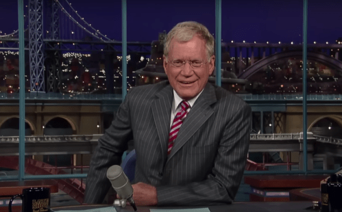 David Letterman hosting "The Late Show" in 2007