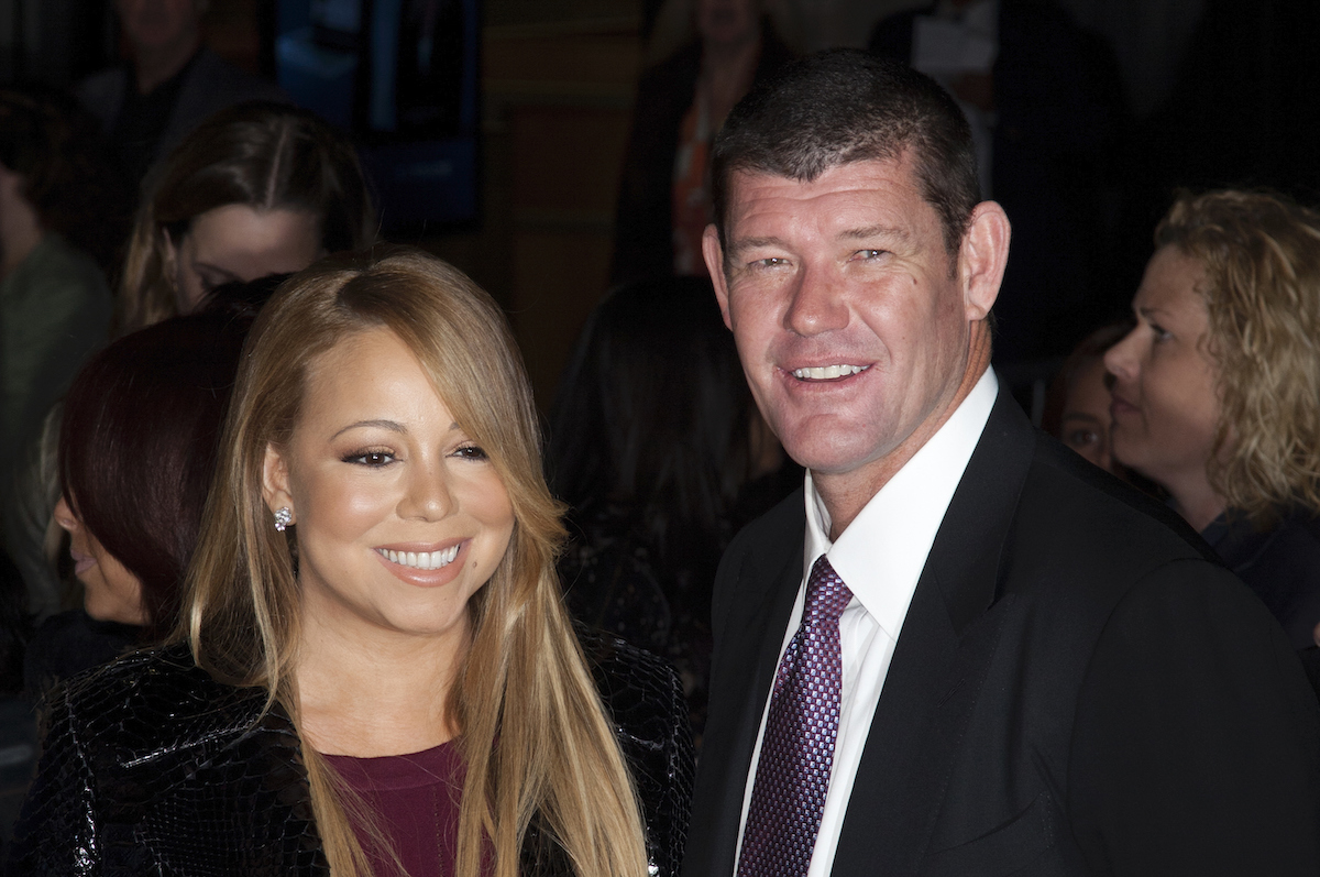 Mariah Carey and James Packer at the premiere of "The Intern" in 2015