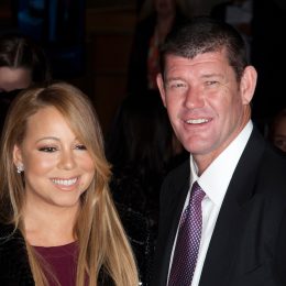 Mariah Carey and James Packer at the premiere of "The Intern" in 2015