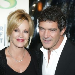 Melanie Griffith and Antonio Banderas at the premiere of "Shrek Forever After" in 2010