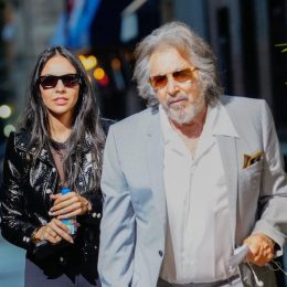 Noor Alfallah and Al Pacino in New York City in August 2023