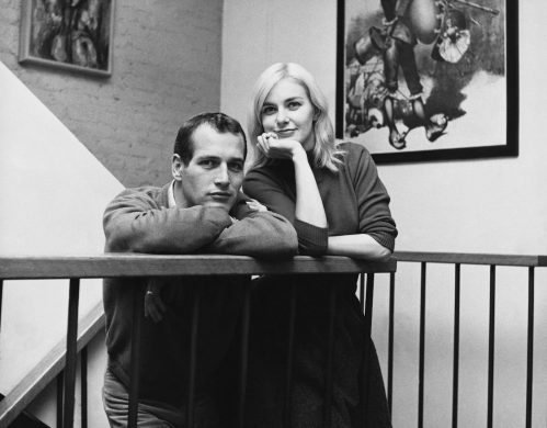 Paul Newman and Joanne Woodward at their New York City home circa 1961