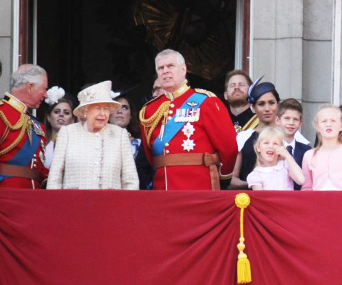 Queen Elizabeth and Prince Andrew at Trooping the Colour 2019